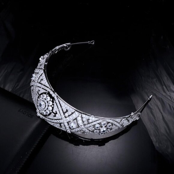Princess Pearl Silver Tiara Bridal Prom Pageant Wedding Wedding Accessory